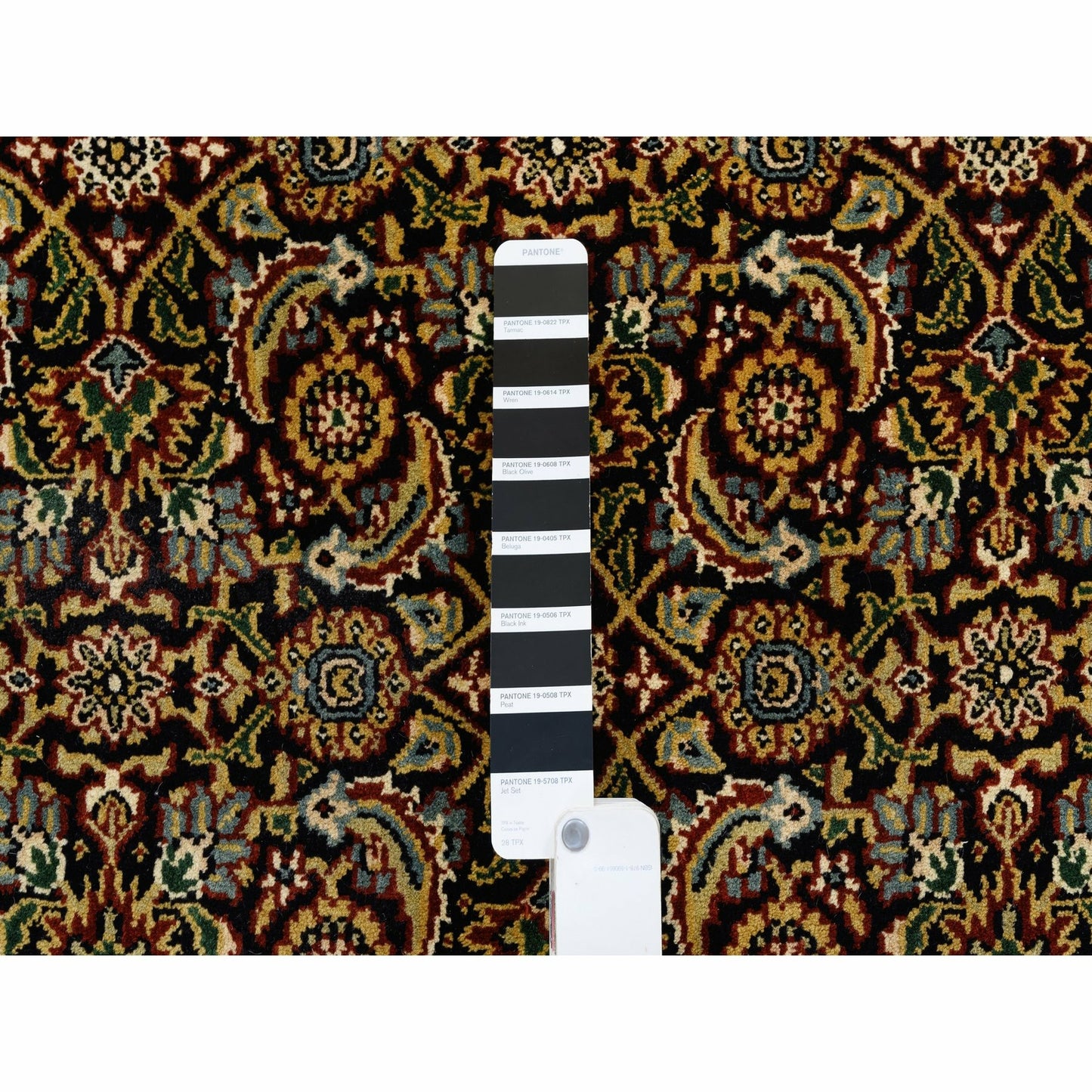 3'2"X5' Hand Knotted Herati New Zealand Wool 250 Kpsi Black Oriental Rug