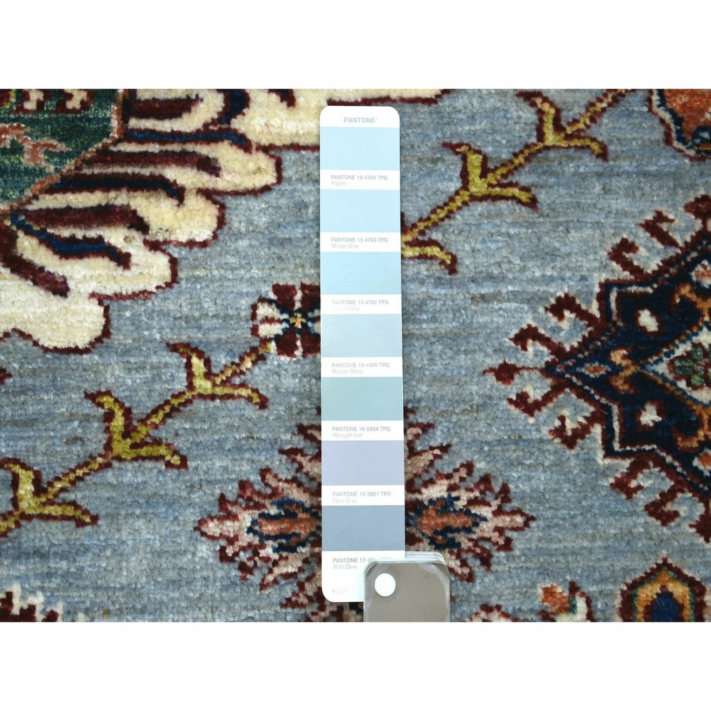 5'X6'8" Blue Ghazni Wool Hand Knotted Afghan Super Kazak Rug