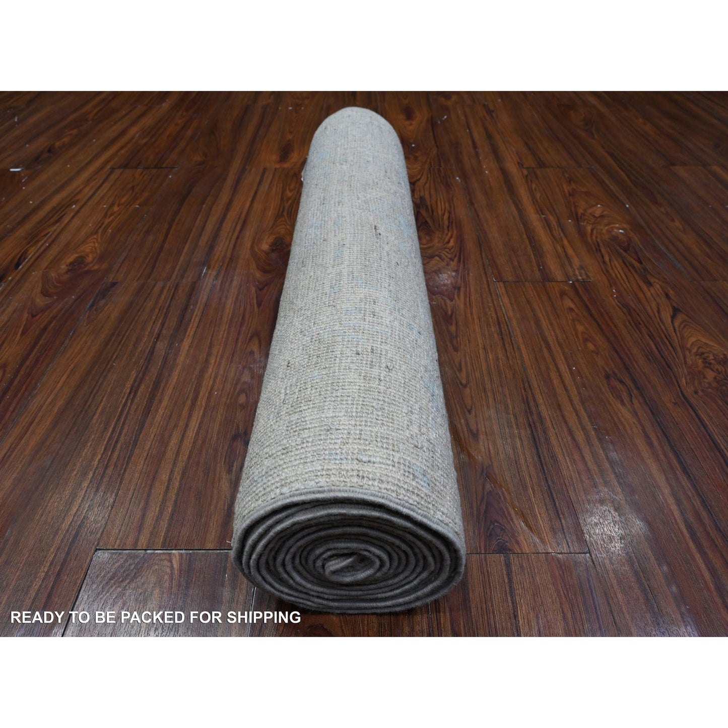 2'8"X12'2" Pure Silver Gray Afghan Angora Oushak Runner Oriental Rug
