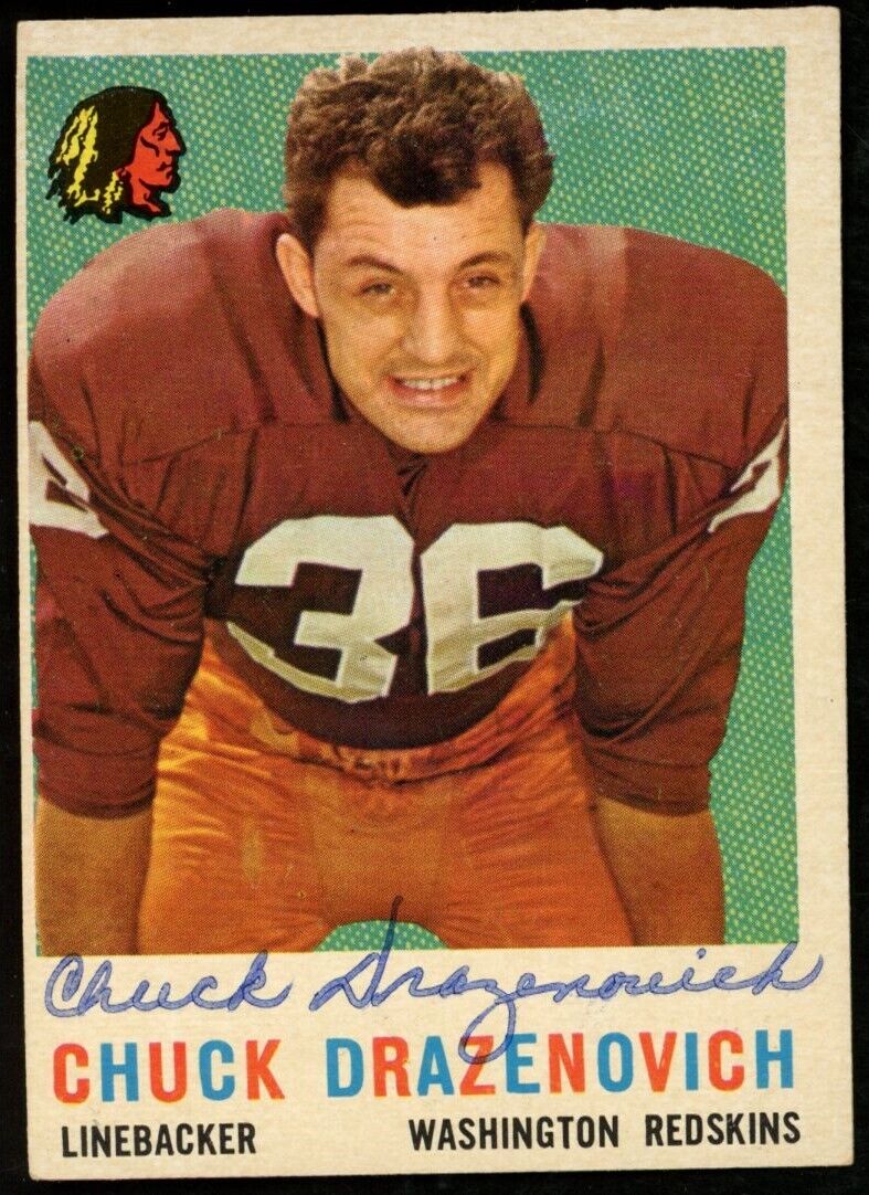 1959 Topps Football Card #172 Signed/Auto Chuck