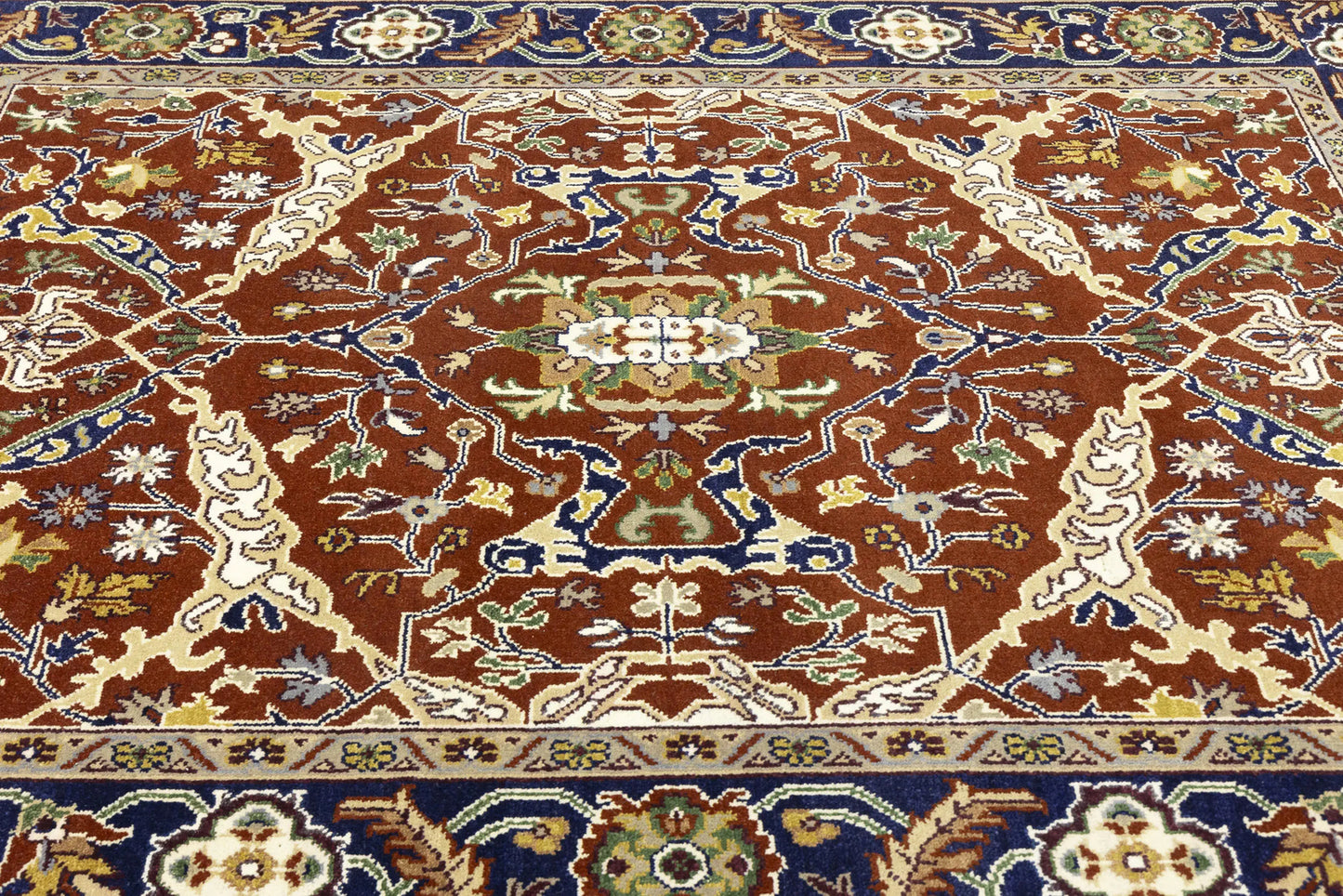 Rusty Red Oushak Chobi Oriental Rug Floral Living