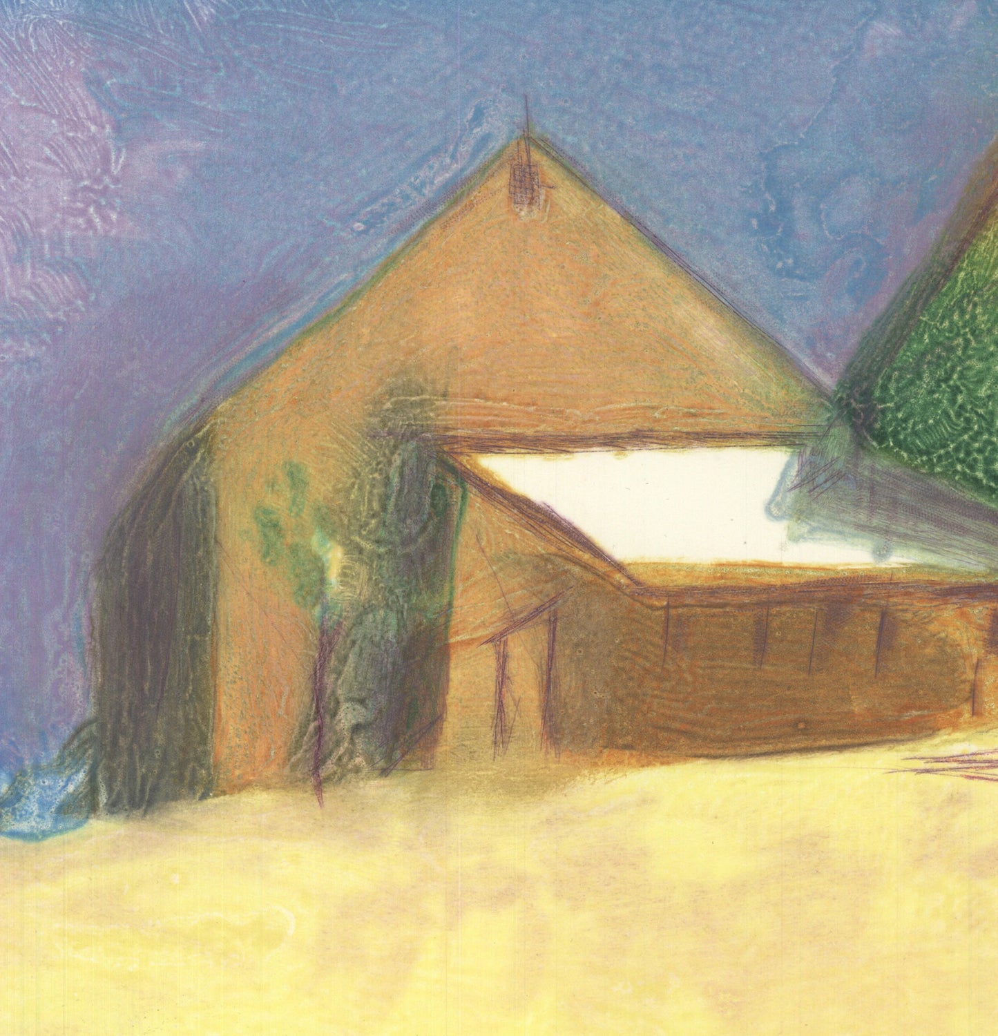 Wolf Kahn Southampton Barn Signed " Etching