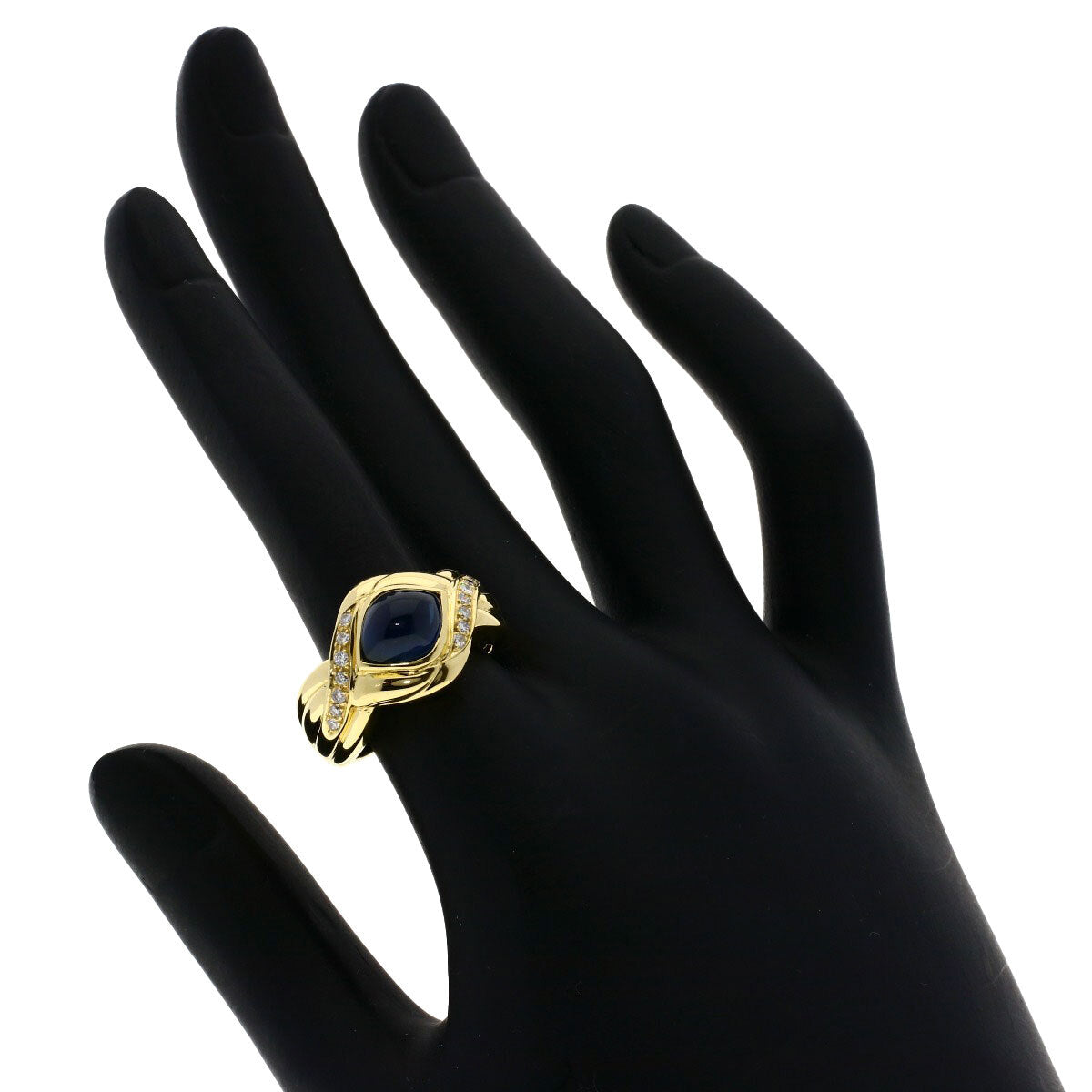 3.59Ct Sapphire Diamond Ring K18 Yellow Gold