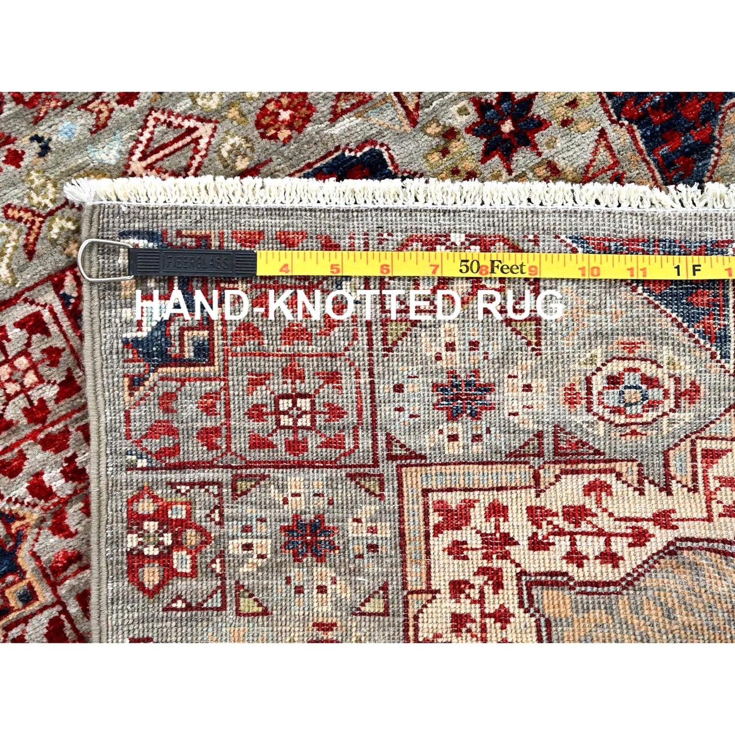 2'4"X24'8" White Natural Wool Hand Knotted Mamluk Design Xl Runner Rug