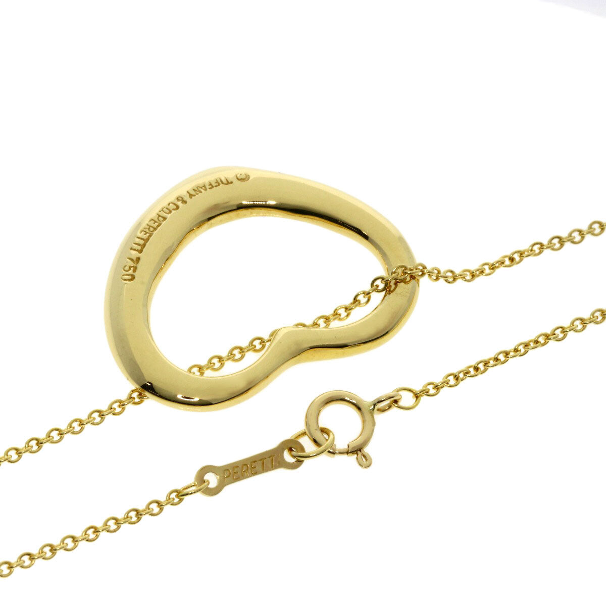 Tiffany&Co. Necklace Open Heart K18 Yellow Gold