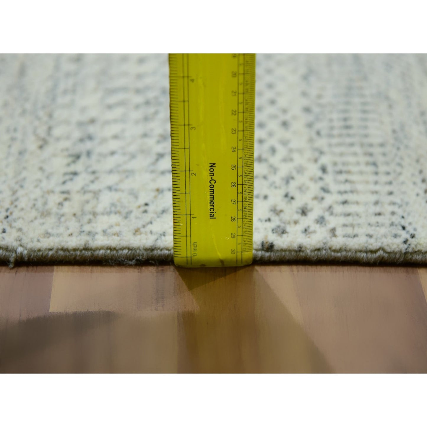 Rug 12'x12' Ivory Wool Modern Square Grass Design Hand Knotted Oriental