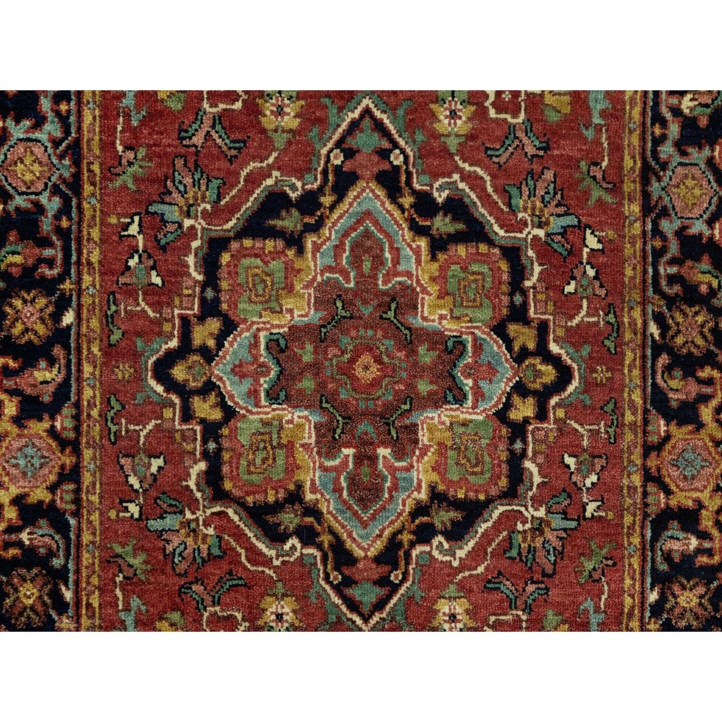 2'5"X19'9" Brick Red Wool Hand Knotted Heris Re-Creation Xl Runner Rug