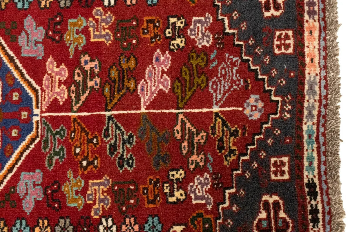 3'5X5 Ft Hand-Knotted Red Tribal Geometric