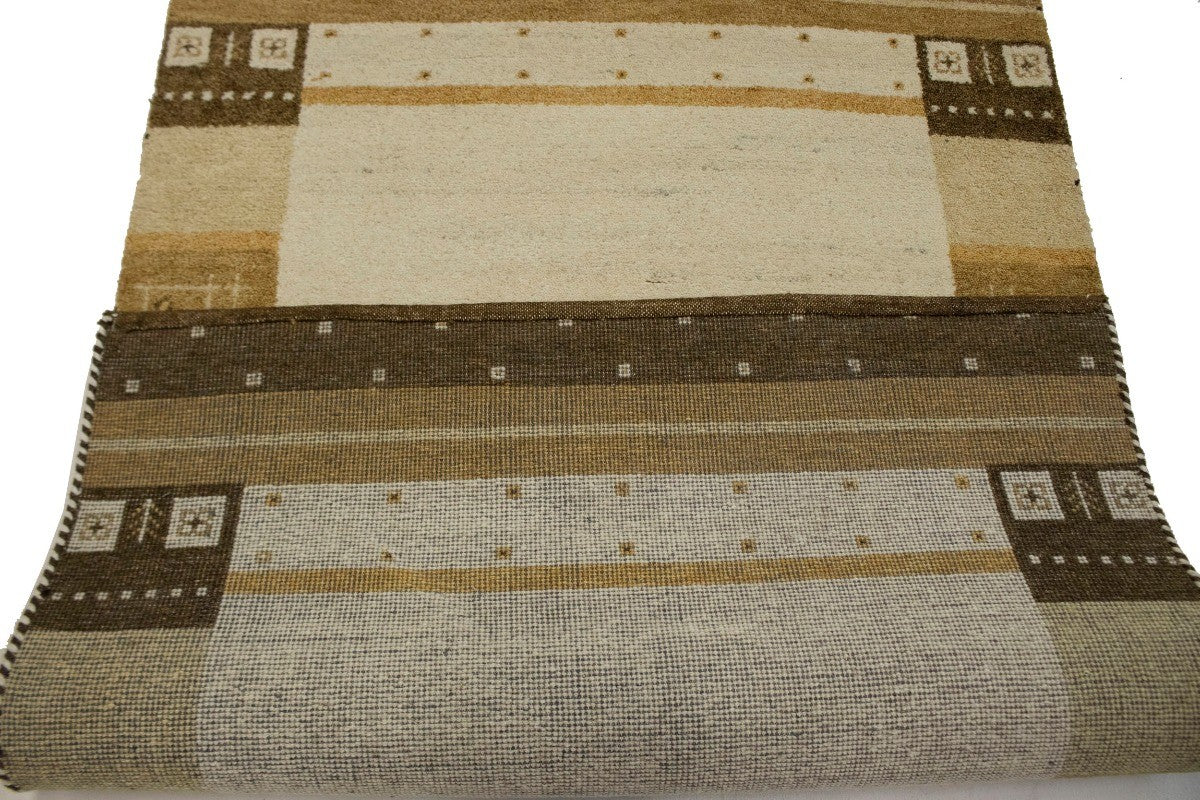 Handmade Modern Tribal Indo-Gabbeh Area Rug 4x6 ft for Kids Room