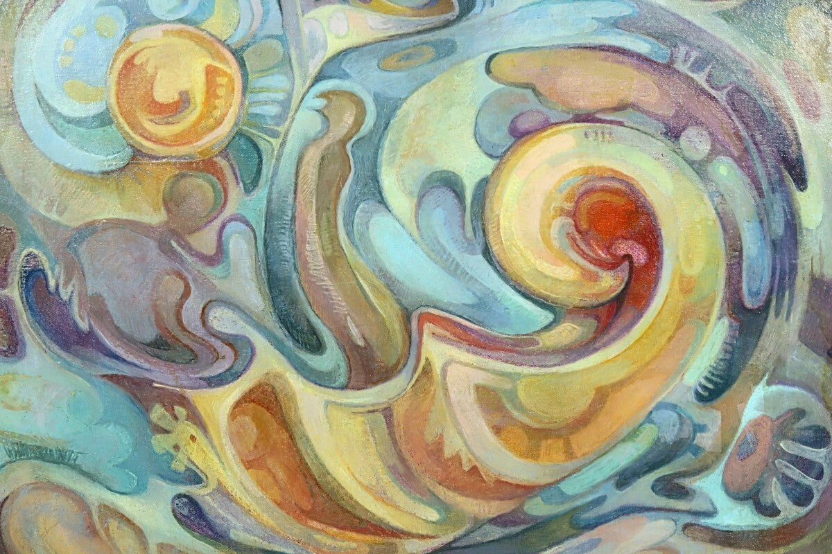 Nino Karumidze 2001 Original Oil Painting "The Boat" F10 Georgian Female Artist