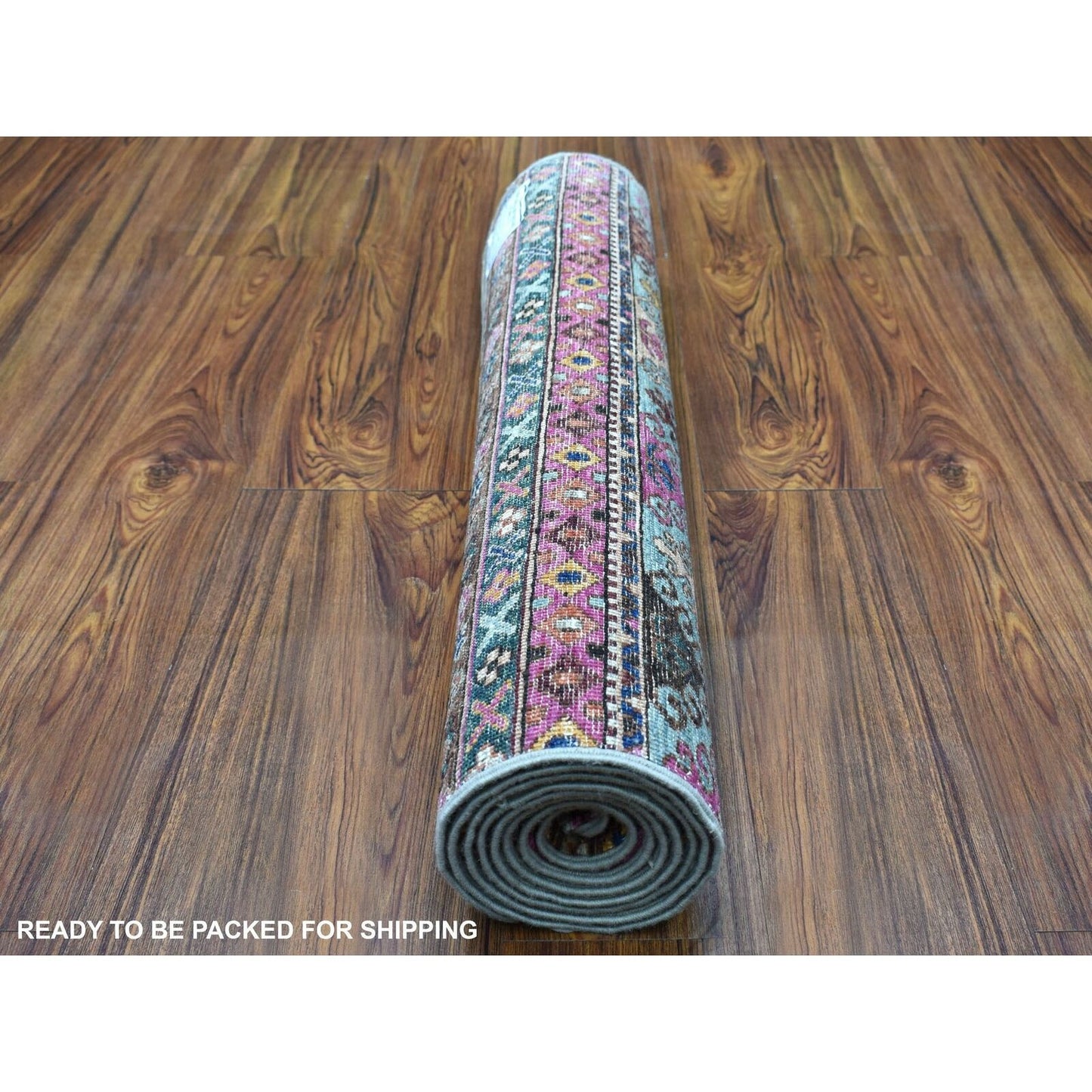 2'9"X7'10" Hand Knotted Beige Super Kazak Khorjin Design Wool Runner Rug