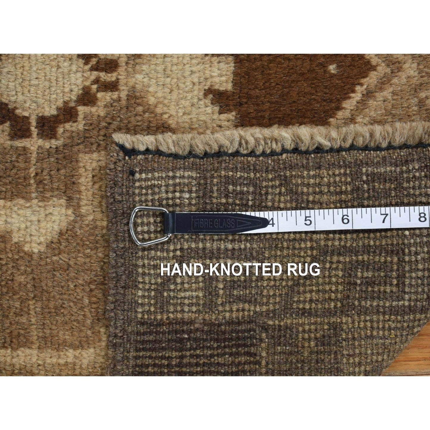 2'5"X8' Tan Color Washed Out Afghan Balooch Wool Hand Knotted Runner Rug