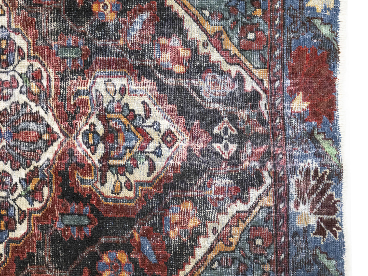 4X6 Ft Semi-Antique Oriental Rug Boho Floral