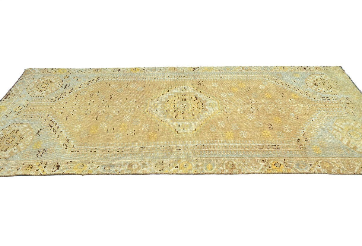 4X9 Ft Vintage Wool Tribal Runner Rug Distressed