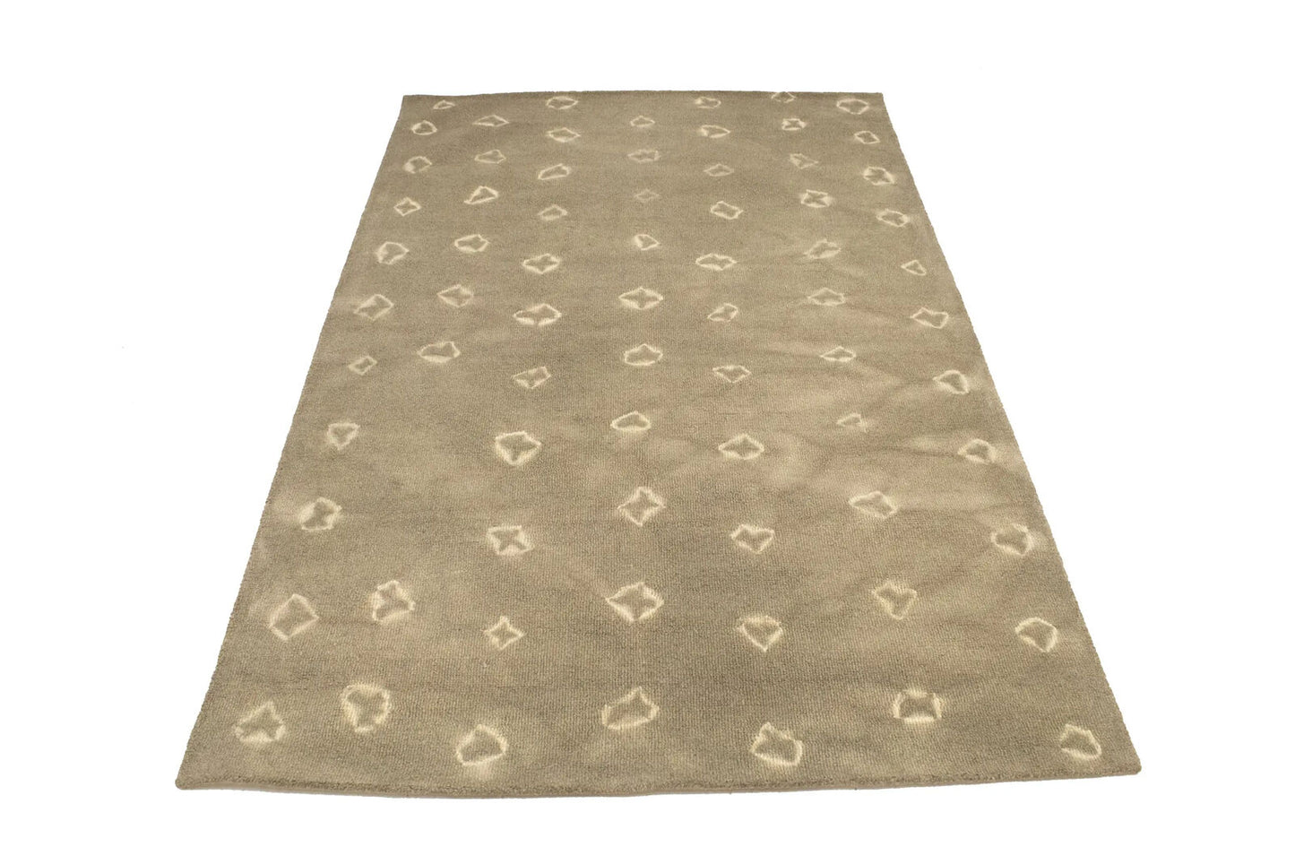 Abstract Beige/Khaki Tie-Dye Contemporary 5X8