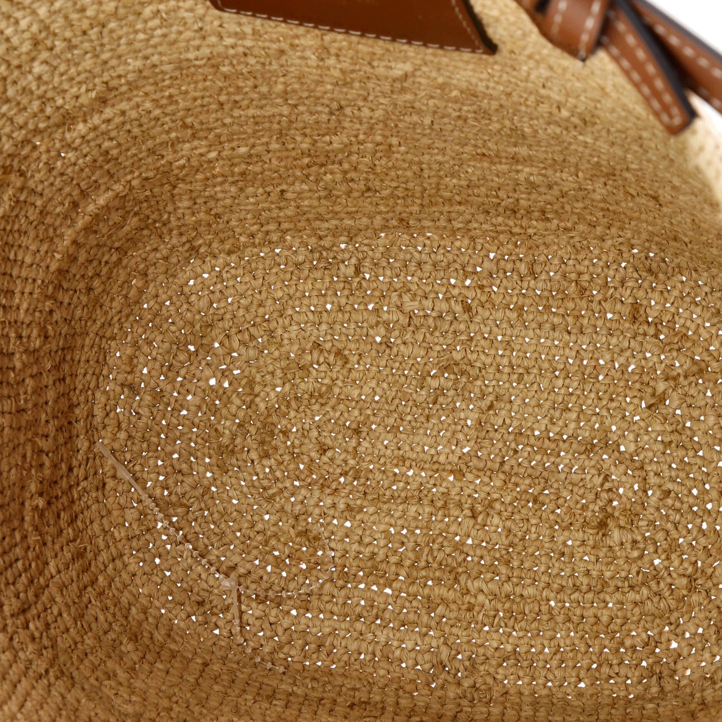 Celine Classic Panier Basket Tote Raffia And Leather Teen