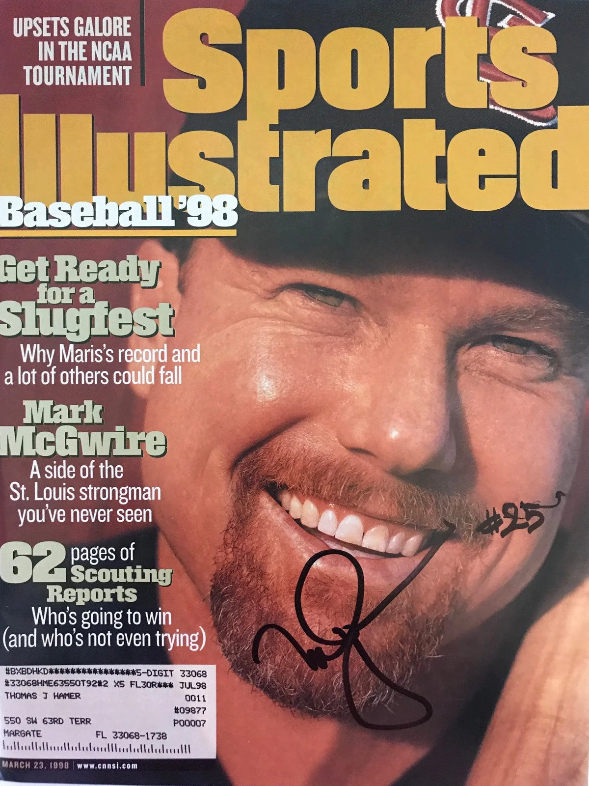 Mark Mcgwire Signed Sports Illustrated - March 23 1998