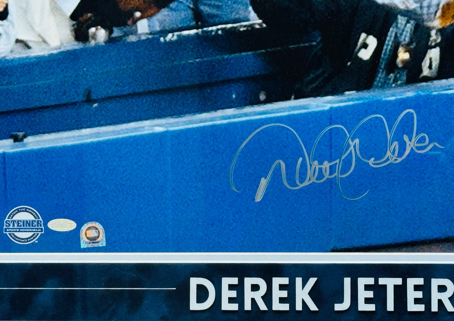 Derek Jeter The Dive Autographed 16X20 Framed Photo (Steiner & Mlb Auth)