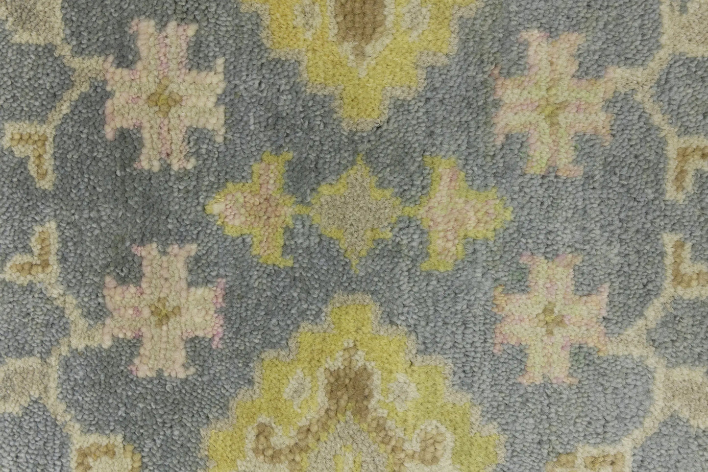 4X12 Ft Muted Gray Floral Oushak Chobi Runner Rug