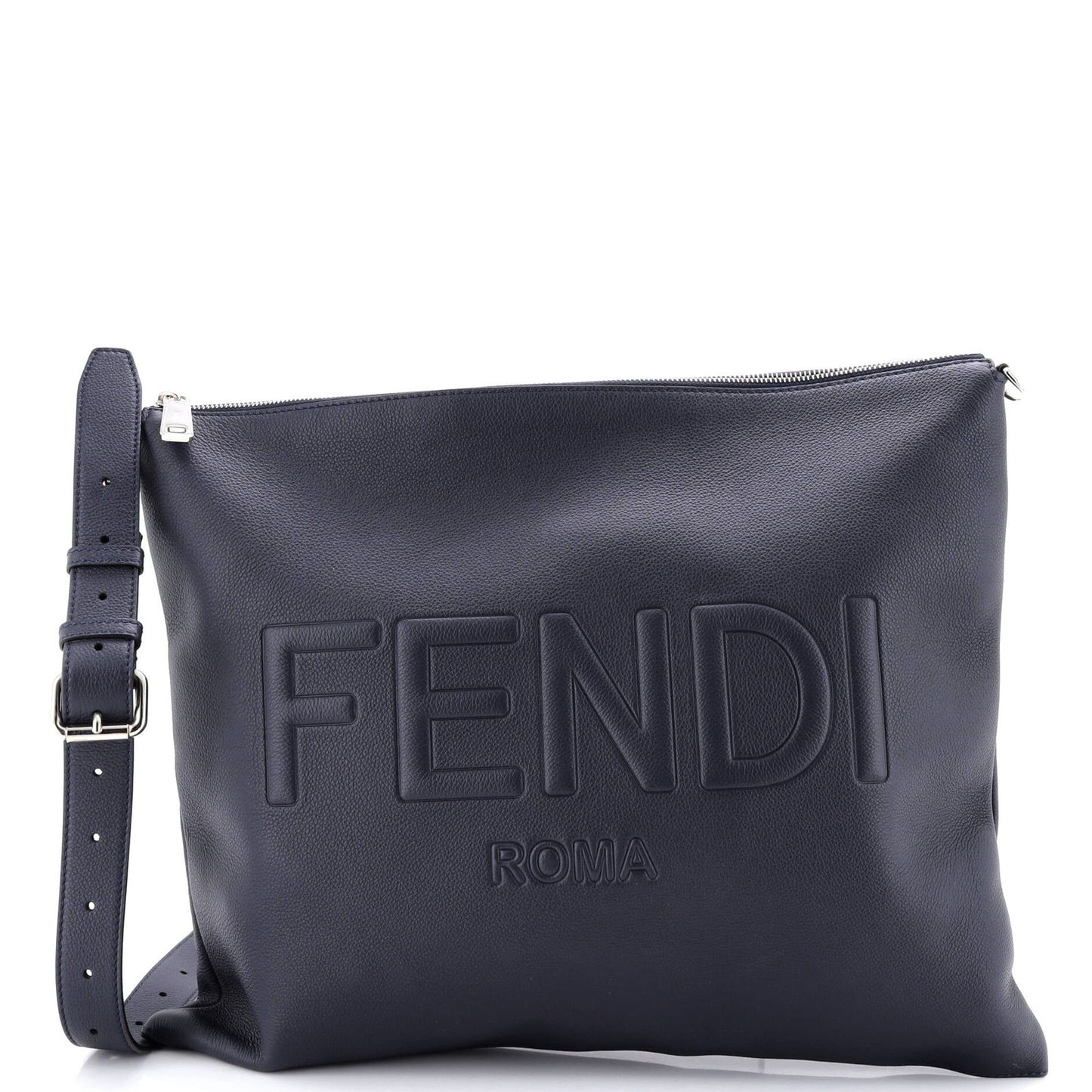 Fendi After Zip Shoulder Bag Leather Large
