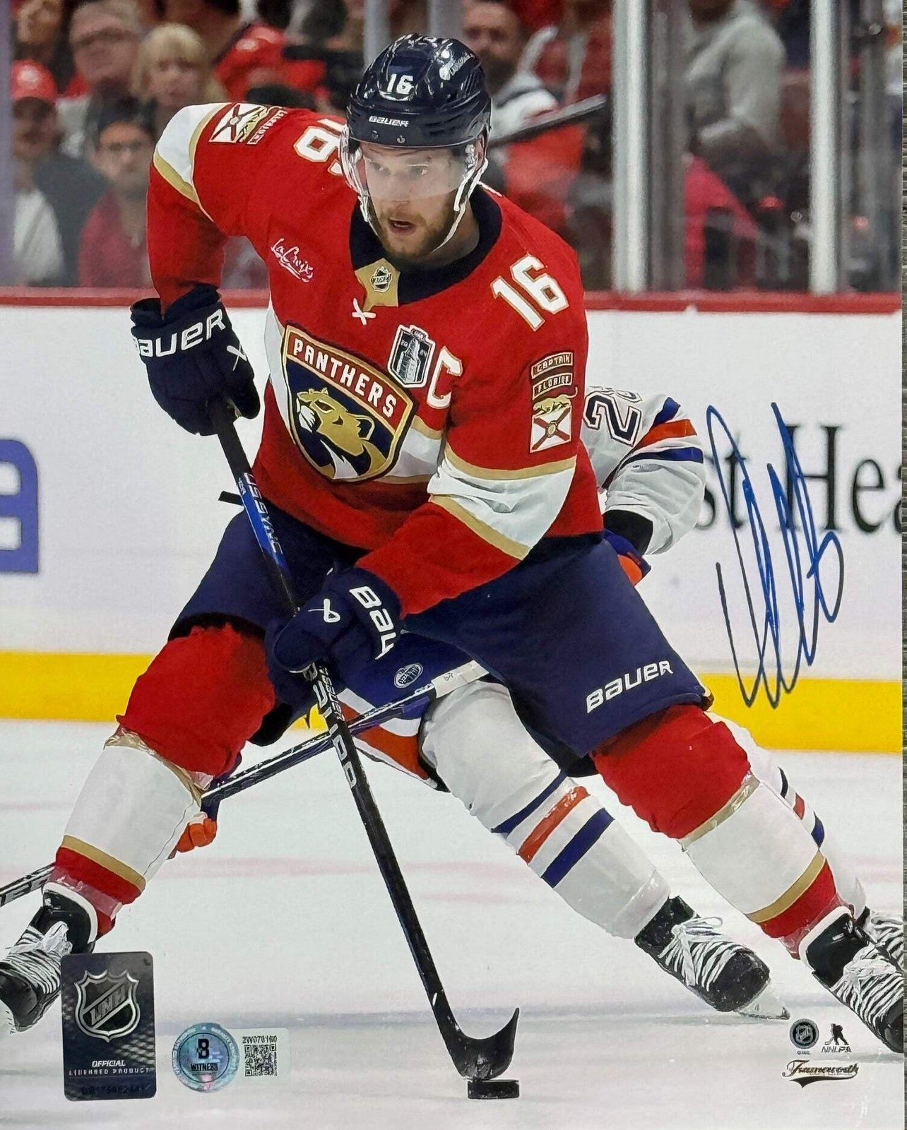 Aleksander Barkov Autographed Panthers 8X10 Photo (Beckett Witness)
