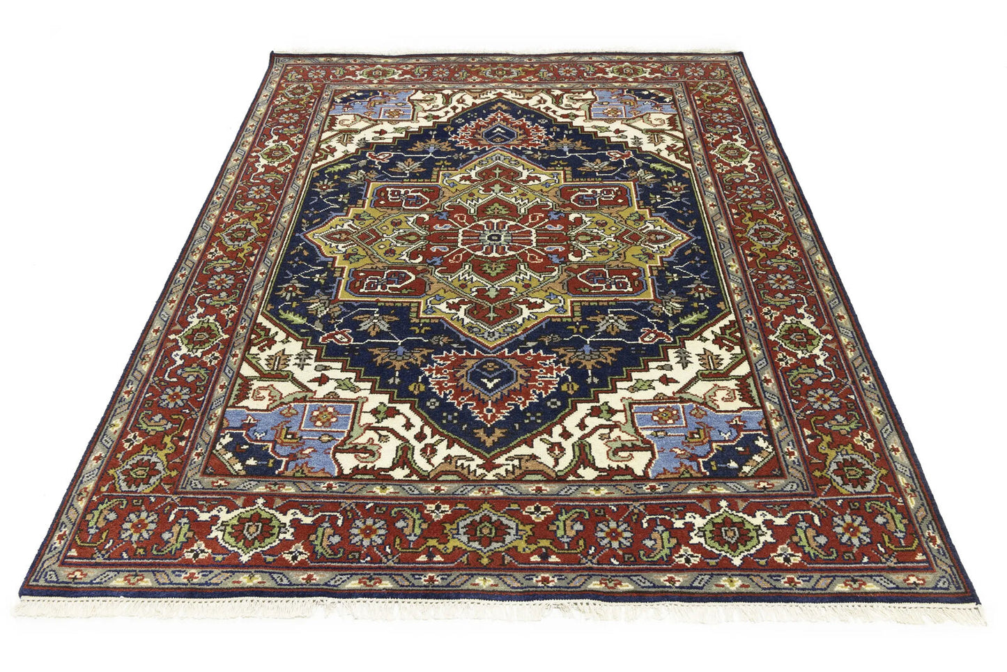 Geometric Heriz Serapi Oriental Rug Dining Room