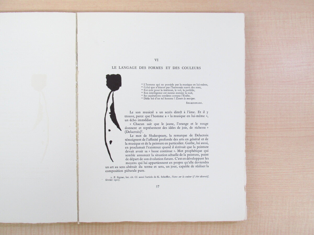 Kandinsky Wassily "Du Spirituel Dans L'Art" Rare Book With 1 Original Woodcut