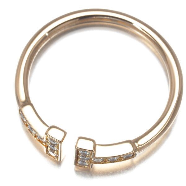Tiffany&Co. Ring Diamond Tiffany T Wire Us6-6.25 18K 750 Rose Gold