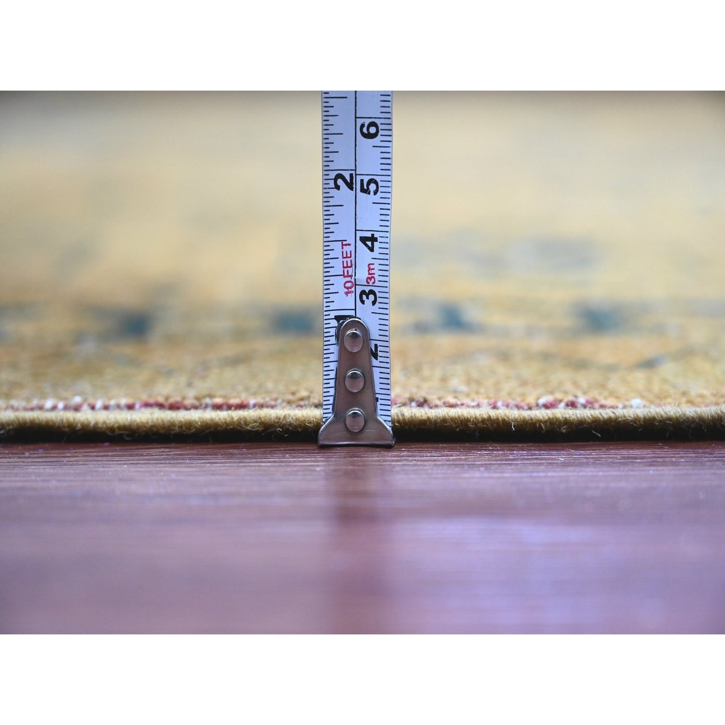 8'X9'5" Brown Overdyed Kazak Medallions Design Hand Knotted 100% Wool Rug