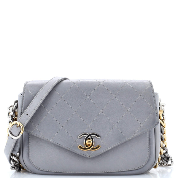 Chanel Two Tone Envelope Flap Bag Quilted Calfskin Medium