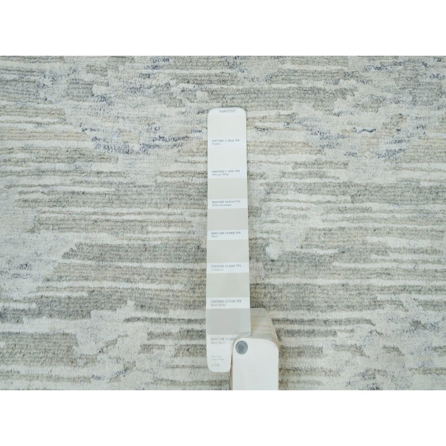 2'7"X22' Gray Modern Design Hand Spun Wool Hand Knotted Xl Runner Rug