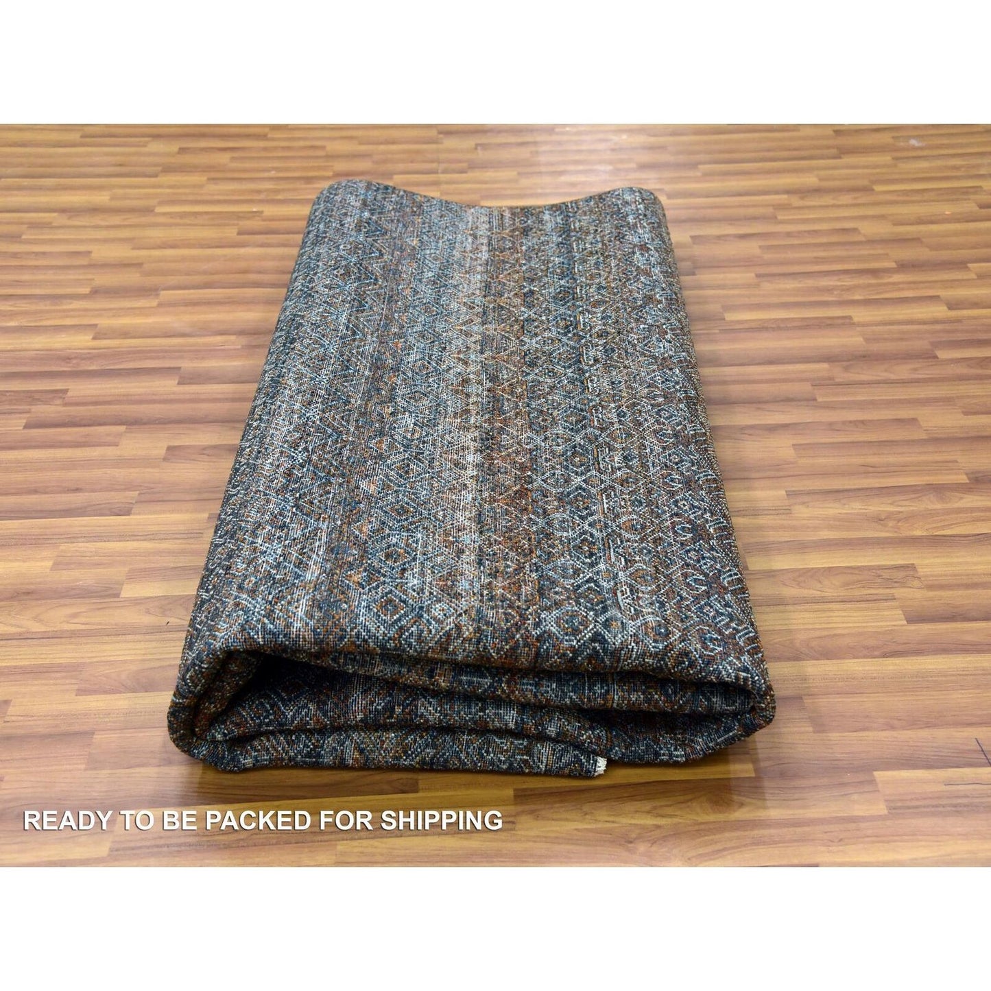 10'X10' Brown Hand Knotted Kohinoor Herrita Design Plush Wool Square Rug