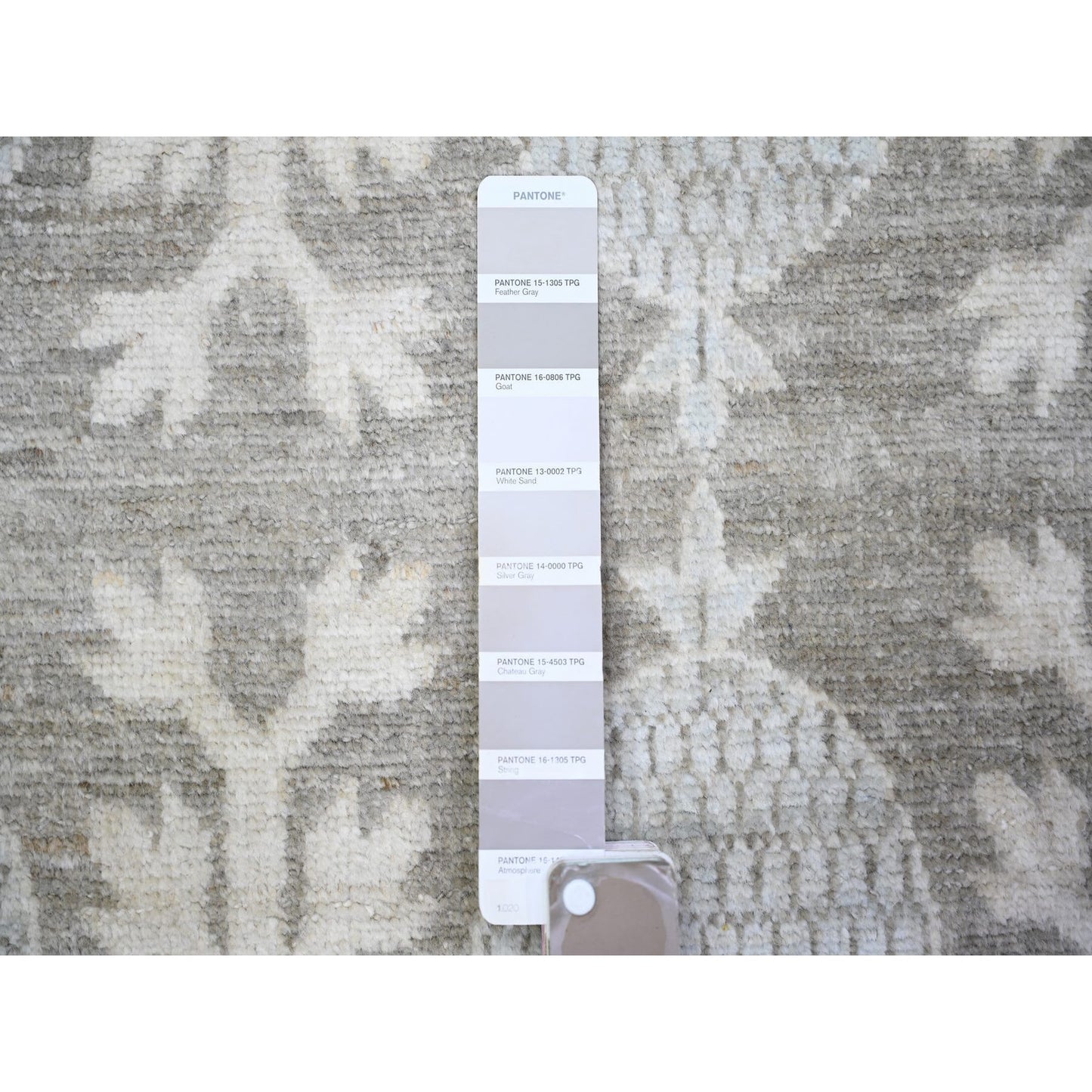 11'2"X14'3" Gray Washed Out Peshawar Hand Knotted Pure Wool Oversized Rug