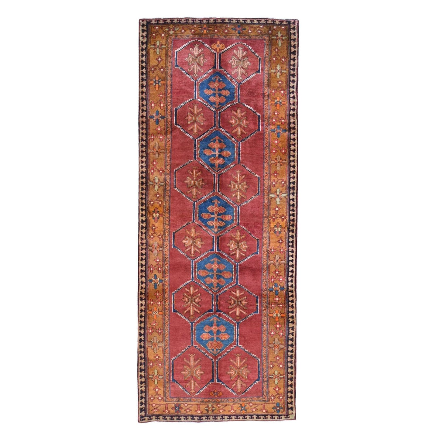 5'X12'9" Old West Farsian Wide Gallery Size Runner Wool Handknotted Rug