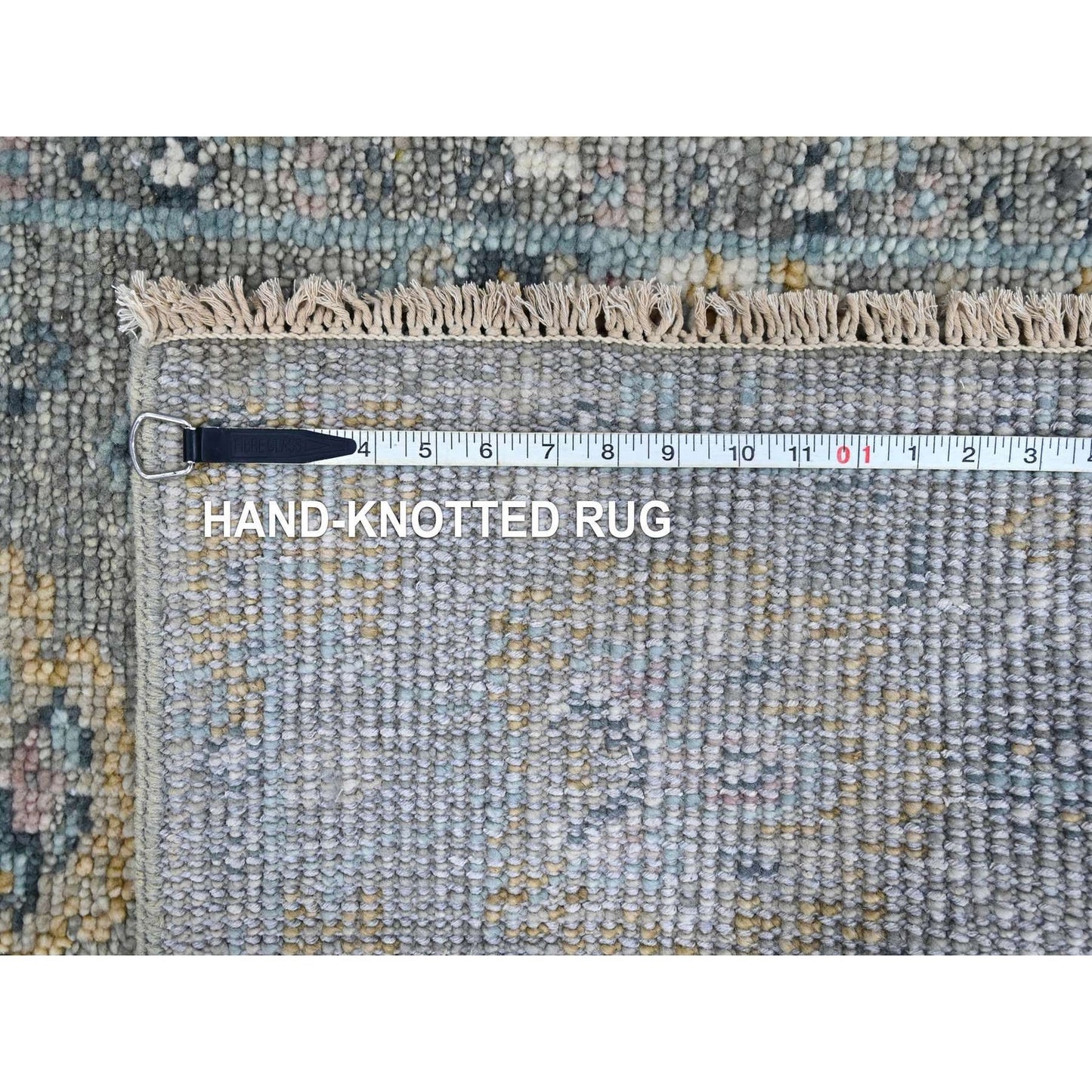 2'5"X8'6" Gray Oushak Design Hand Knotted All Wool Runner Oriental Rug