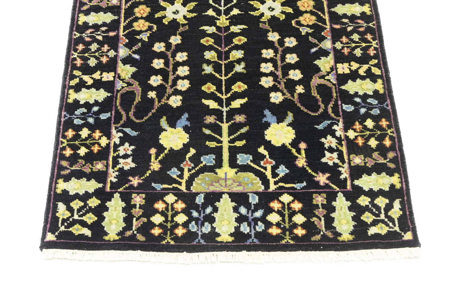 2'5X8 ft Black Tree of Life Chobi Oriental Runner