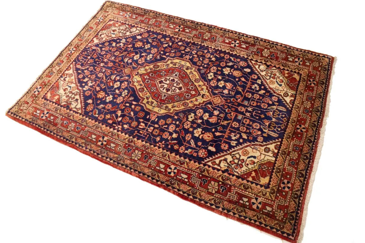 Vintage Purple-Navy Floral Style Rug Tribal