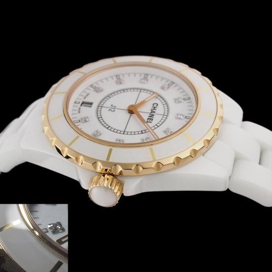 Chanel J12 38Mm Genuine 11P Diamond Index H2180 New Buckle Ceramic/Ss/Pg