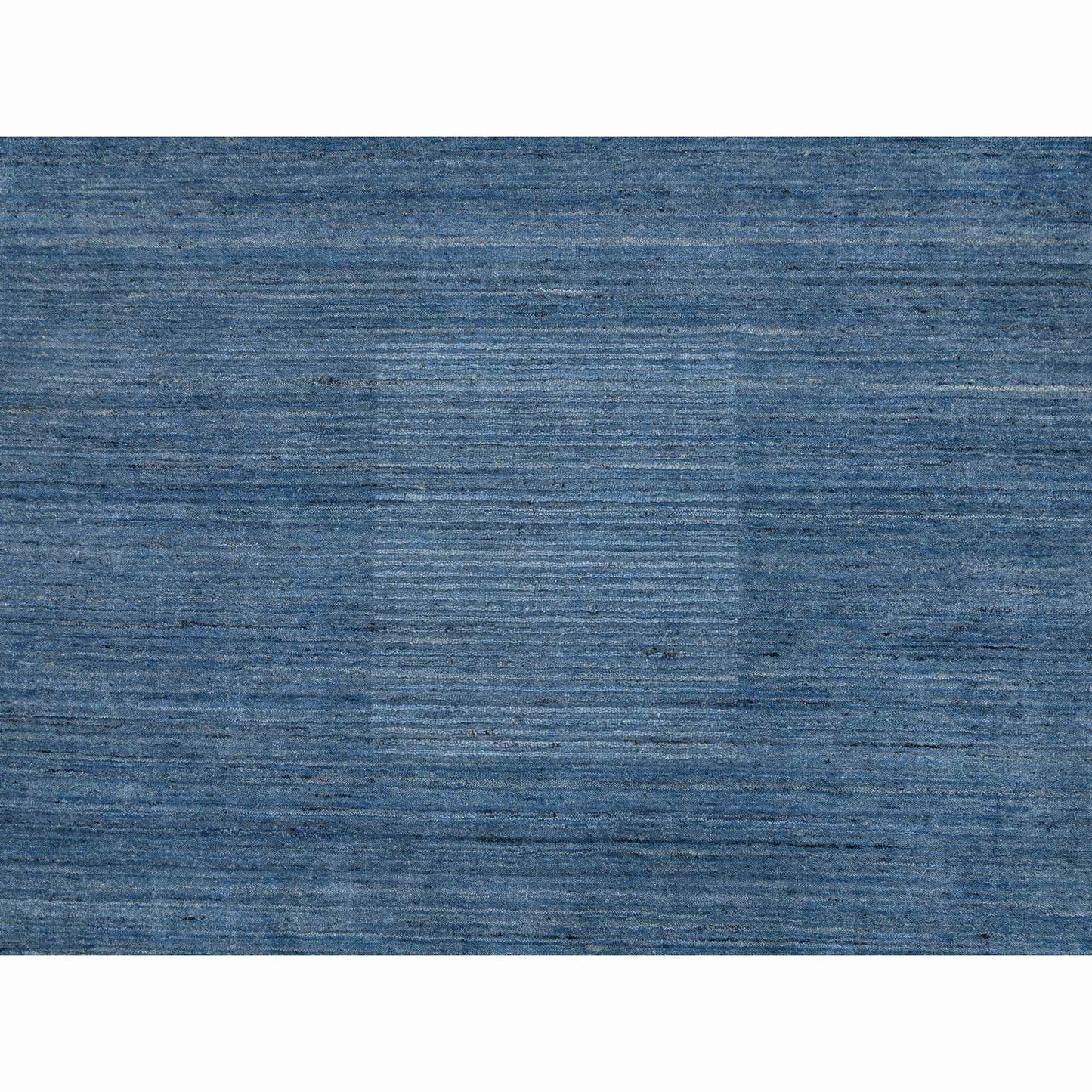 6'X9' Denim Blue Pure Wool Hand Loomed Modern Design Oriental Rug