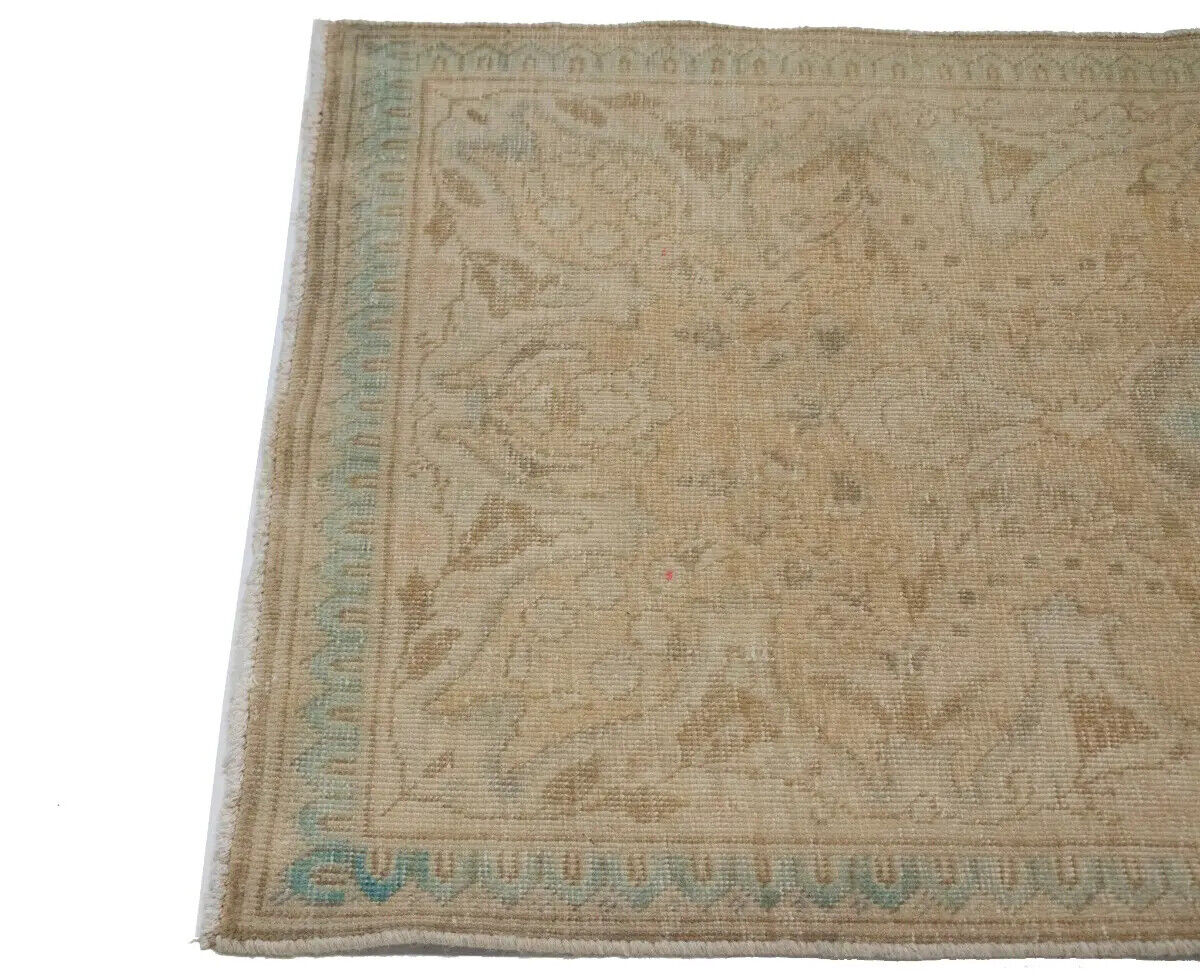 Antique Hand-Knotted Wool Oriental Area Rug Beige