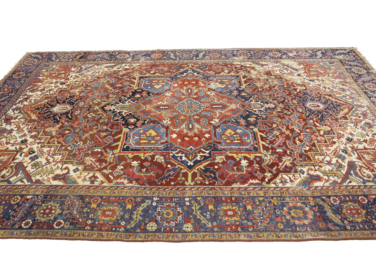 Semi-Antique Hand-Knotted Oriental Rug Large Red