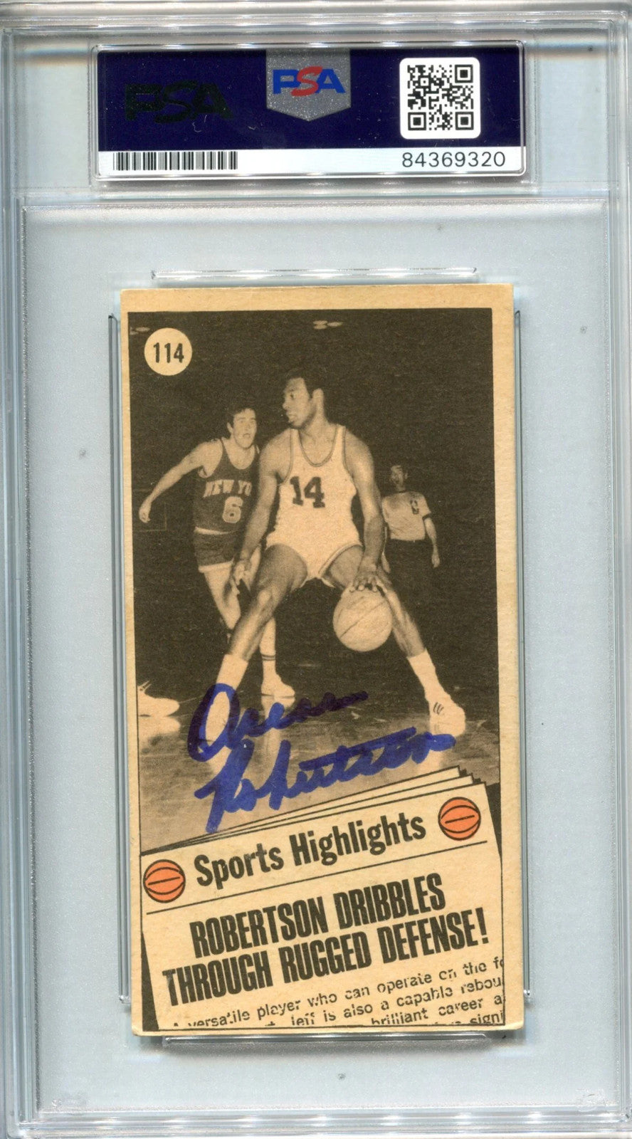 Oscar Robertson 1970-71 Topps Card #114 Psa Auto Gem Mt 10 *Double Signature*
