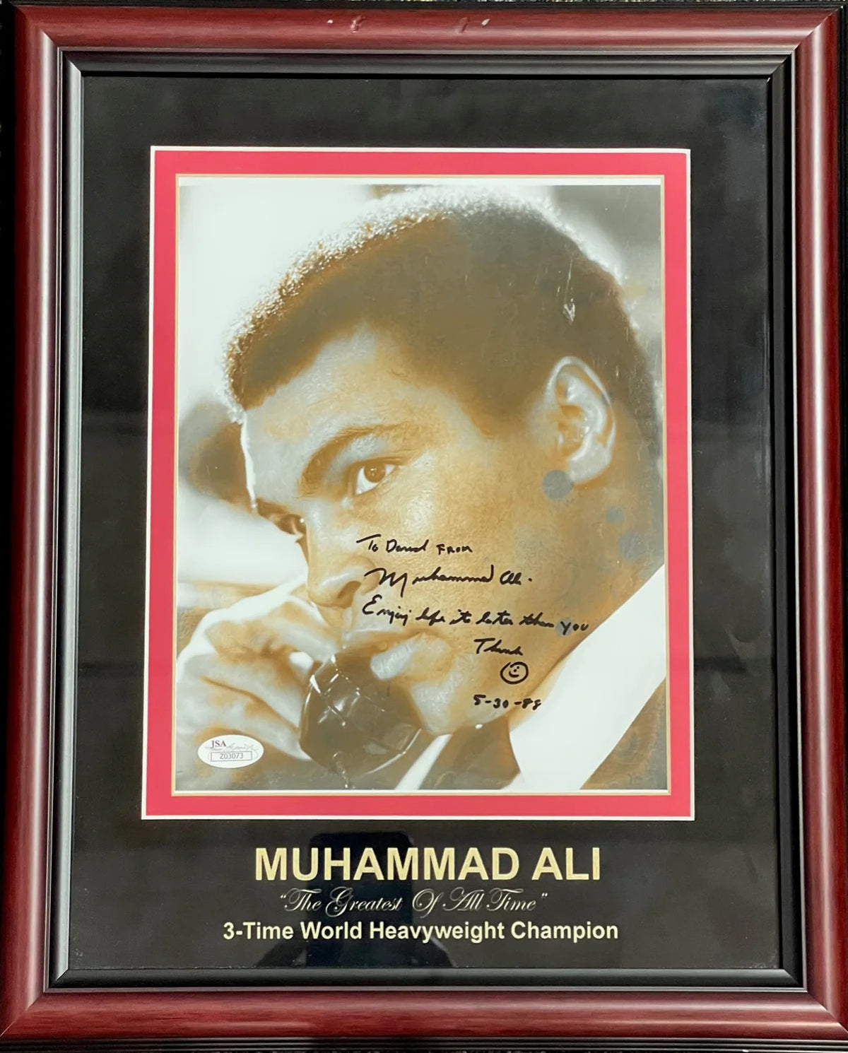 Muhammad Ali Autographed Framed 8X10 Photo (Jsa)