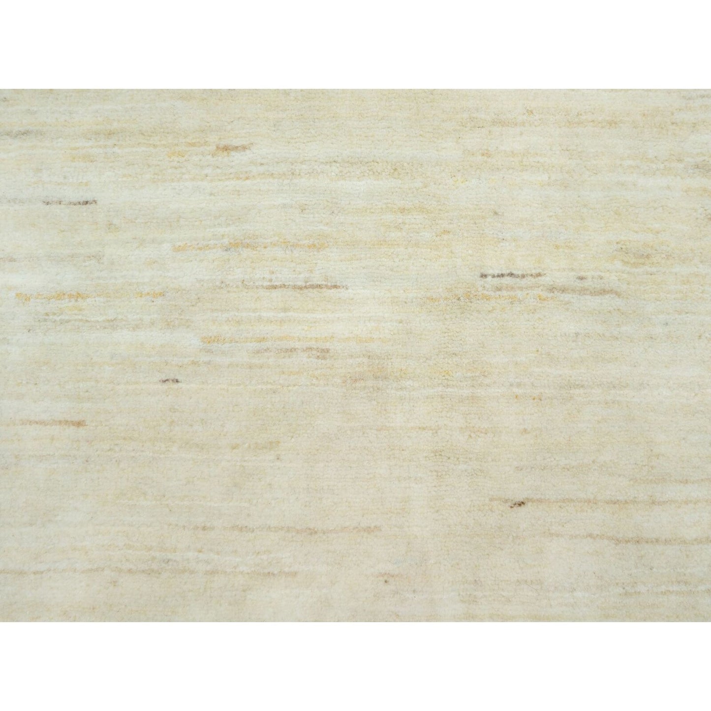 2'5"X8'2" White Plain Luxurious Pure Wool Hand Knotted Runner Rug