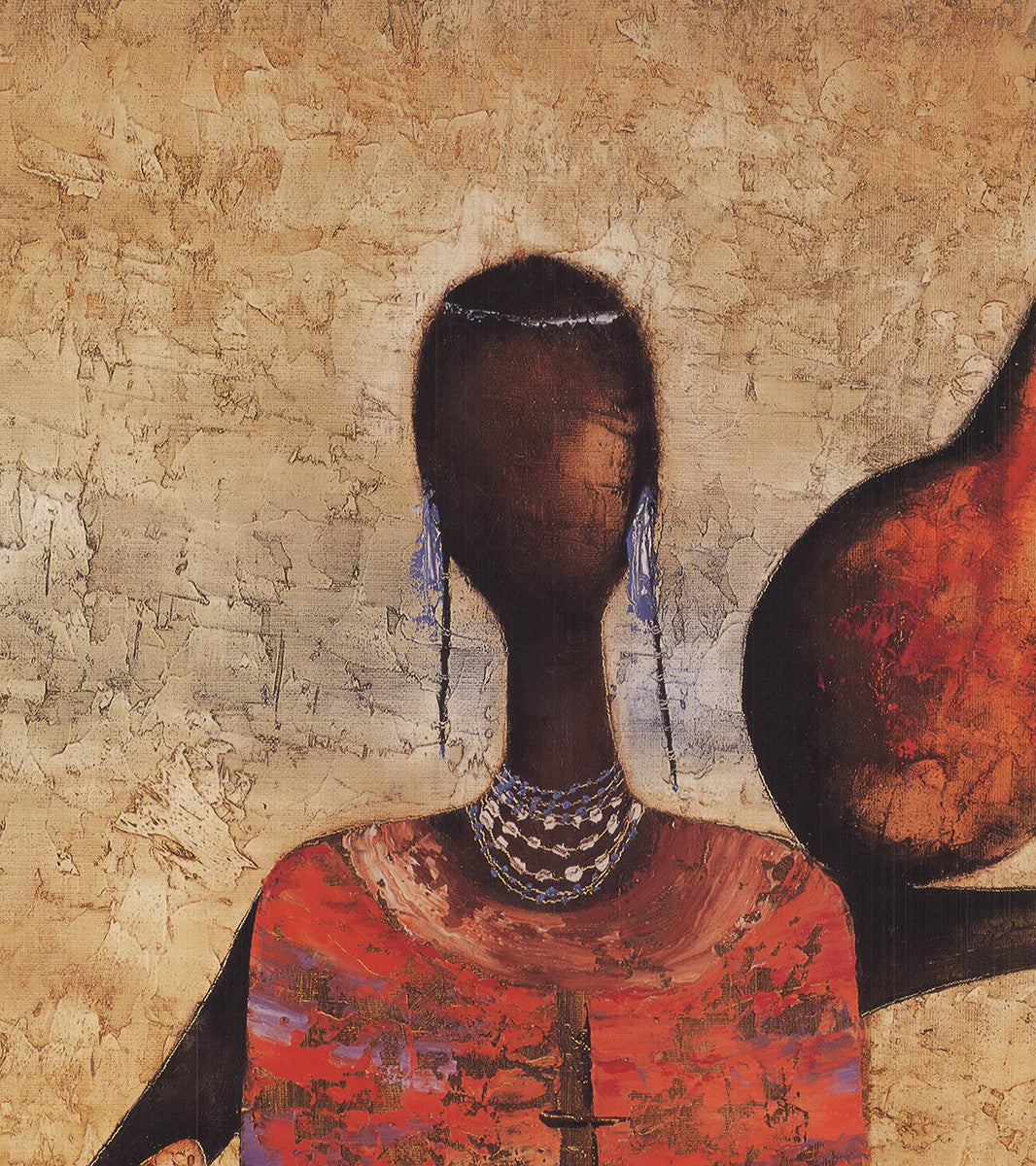 Michel Rauscher The Gift Bearer " Offset Lithograph African A