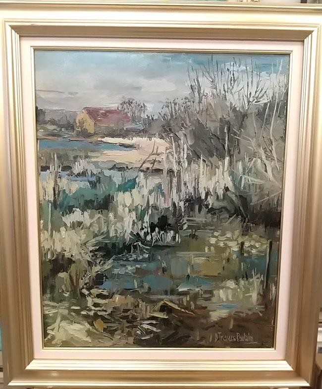 Denise Travers Poulain (France) Original Oil Painting Signed France Landscape