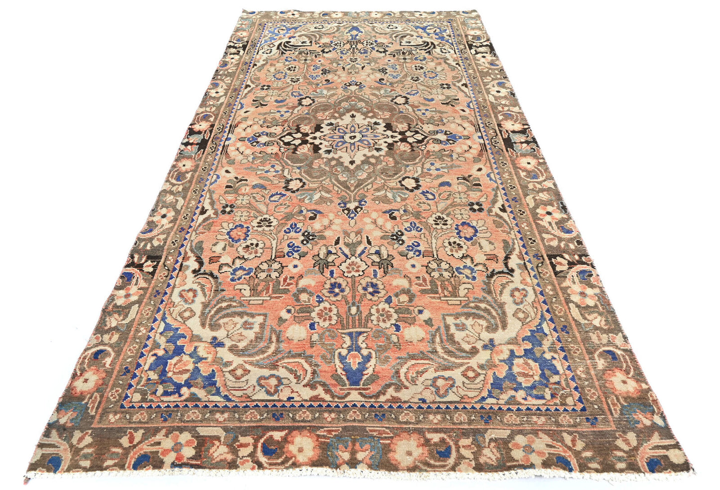Semi-Antique Vintage Oriental Runner Rug Floral
