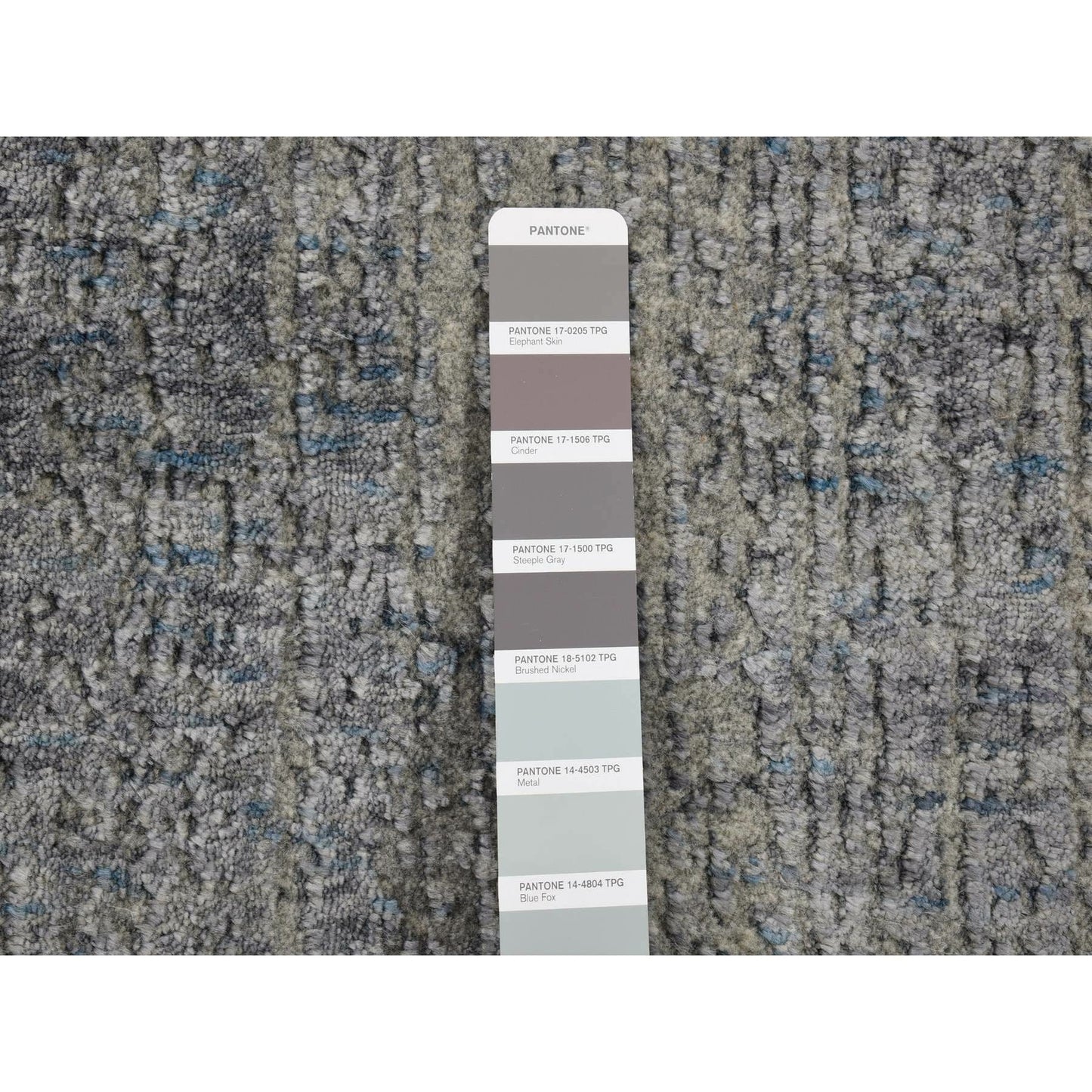2'5"X10'8" Gray Fine Jacquard Hand Loomed Modern Runner Wool Art Silk Rug