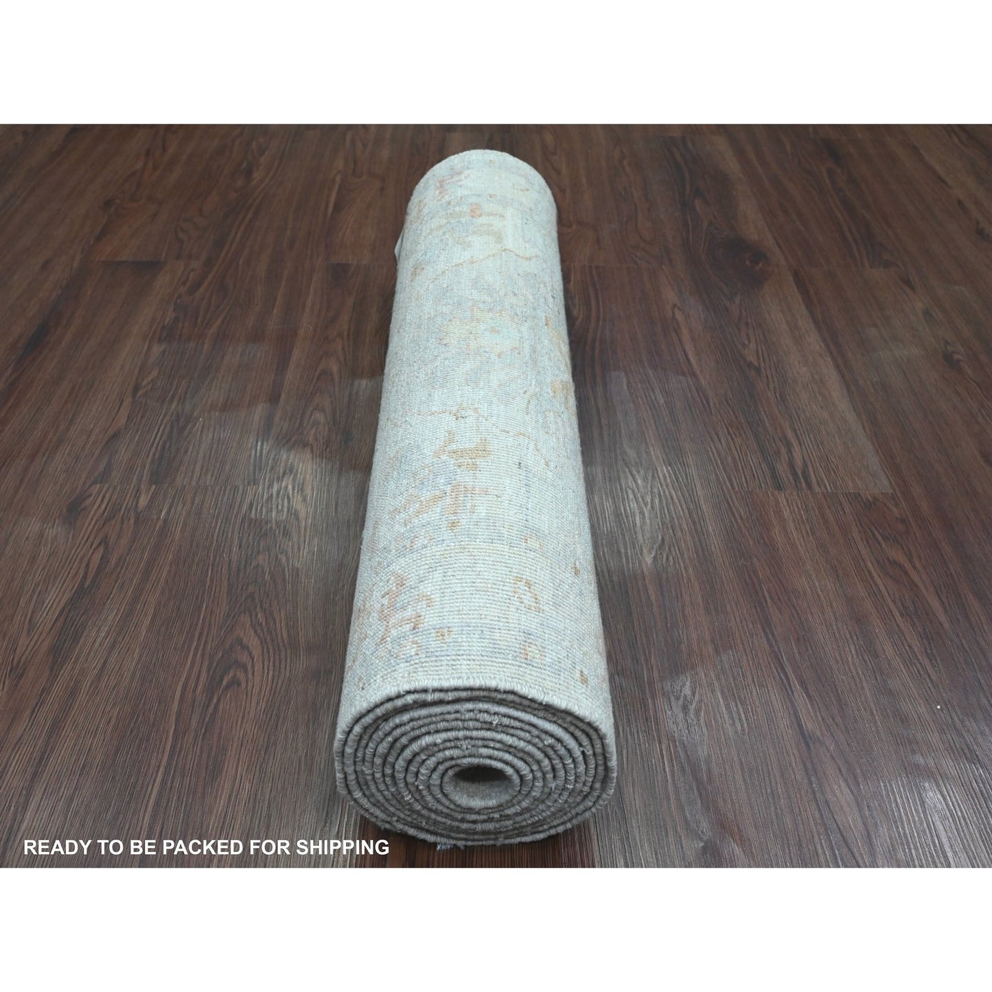 2'6"X11'7" Gray Oushak With Dragon Design Wool Hand Knotted Runner Rug