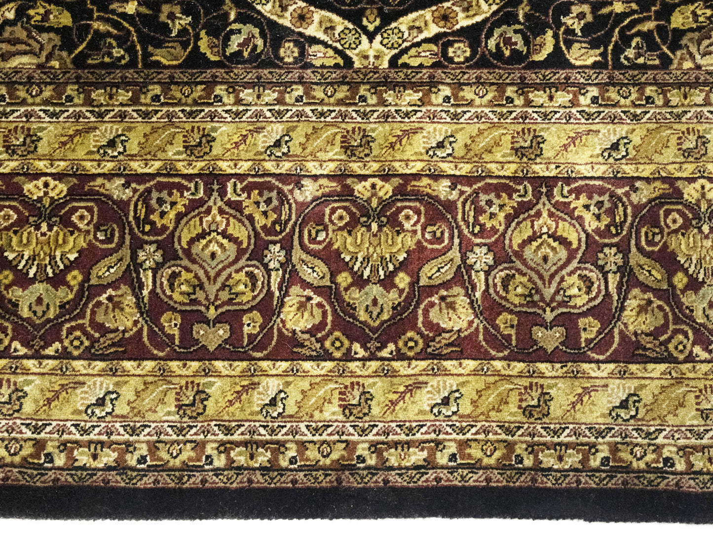 Hand-Knotted Agra Jaipur Oriental Rug Floral